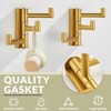 APLusee Brushed Gold Swivel Towel Hook 2 Pack, 304 Stainless