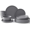 UMINEUX Ceramic Dinnerware Set for 4, 12-Piece Plates and Bowls