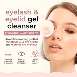 Prospela Eyelid Cleanser Wash for Eyelashes and Eyelid Cleanser. Wash Morning Crust Built-up, Eyelashes & Eyelids – Gentle, Parabens free, Dye free, SLS free. Made in California - 2 fl oz.