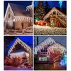 Icicle Outdoor Christmas Lights,460LED 17.5M/57ft Christmas Decorations Lights Plug in,Cool