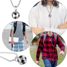 Football Kids Necklace Stainless Steel Soccer Charm Necklace Football Gifts for Boys Football Necklace for Boys Necklace Kids Chain Football Boys Football Chain Boys Necklace with Charm Kids