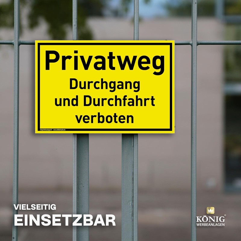 Privatweg sign, 30 x 20 cm, weatherproof PVC sign with