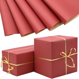 Red Wrapping Paper 5Pcs,50 * 70cm Red Kraft Wrapping Paper for Wedding Birthday Christmas Valentine's day Gift Decoration