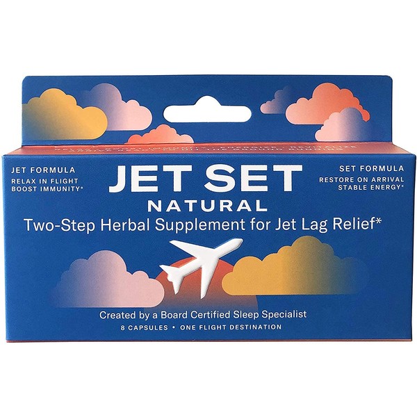 JET SET NATURAL | Sleep Specialist Created | Jet Lag Relief | Jet to Relax & Boost Immunity | Set to Energize & Restore | Herbs, Vitamins & Minerals Pills
