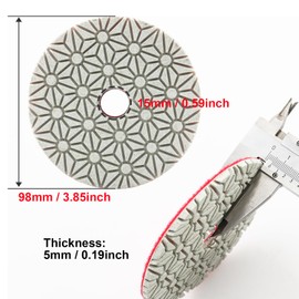YDROWN 3 Step Diamond Polishing Pads 4 Inch Stone Abrasive Grinding Wheel Wet Use 3-Pcs Step 1/2/3 for Granite Marble Quartz Concrete (Step 1/2/3)