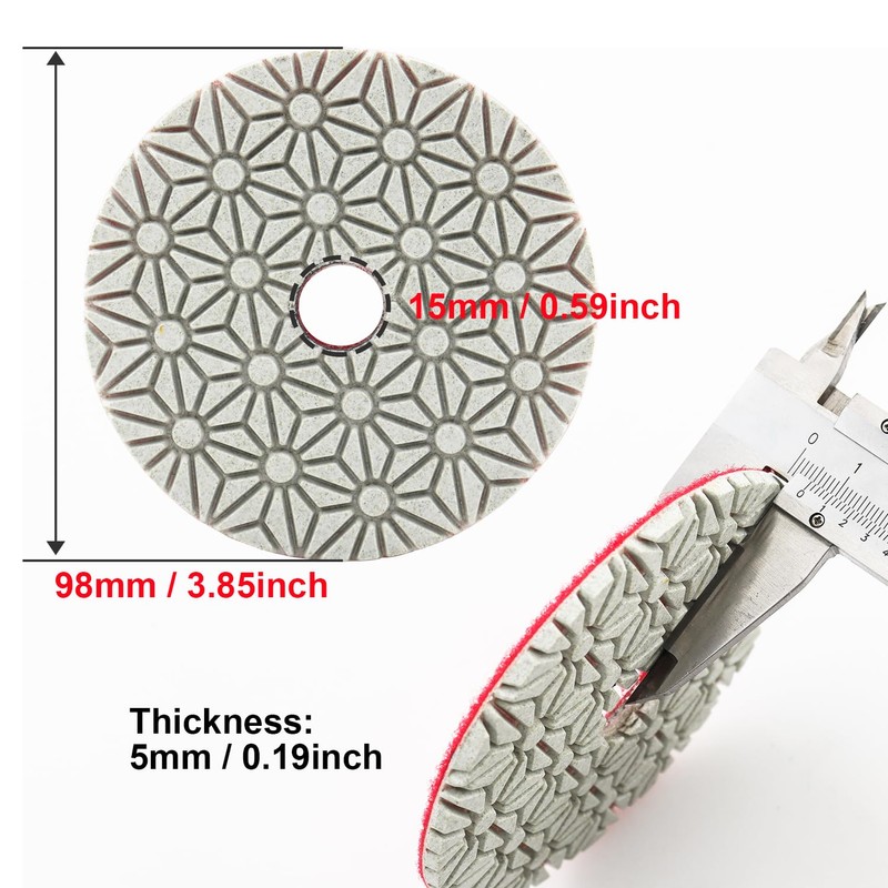 YDROWN 3 Step Diamond Polishing Pads 4 Inch Stone Abrasive
