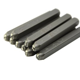 WKSTOOL Wokesi 5/64""(2mm) High Hardness Carbon Steel Uppercase Number and Letter Ball Pein Hammer Hand Punch Metal Stamp Set for Mold Jewel Making Die (2mm Number)