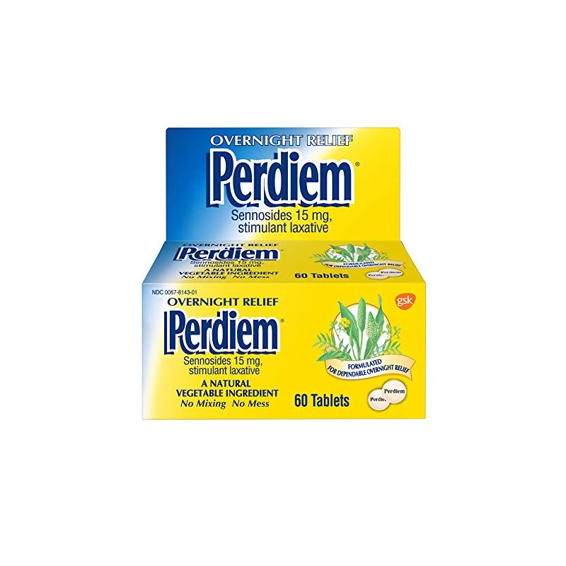 Perdiem Stimulant Laxative Tablets for Overnight Constipation Relief, Natural Laxative