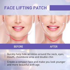 160 Pcs Face Tape Lifting Invisible Kit - 120pcs V Shape Lift Tape Stickers for Wrinkles, Jowls, Double Chin and 40 Pcs Instant Makeup Tape for Neck, Eye