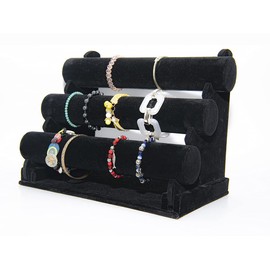 Exhibidor Porta pulseras/porta reloj de 3 niveles | 1 pza. | (NEGRO)