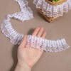 White Lace Ribbon, 2-Layer Pleated Edge White Lace Ruffle Trim