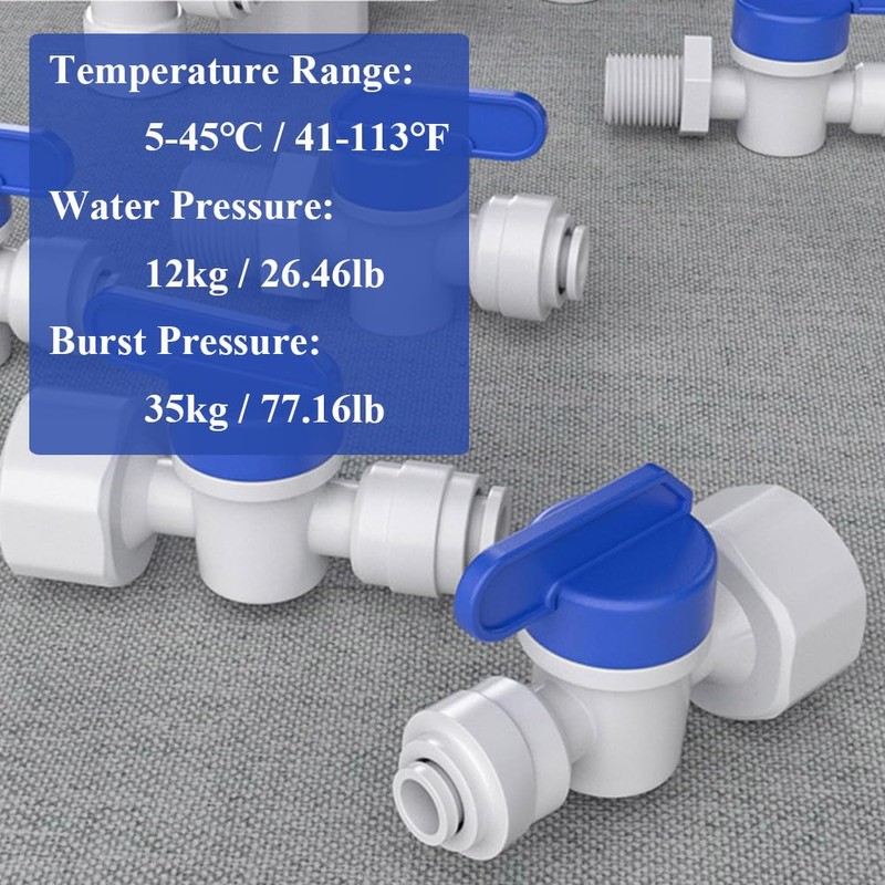 tooloflife 3/8" Tank Ball Valve, Valve Shut-Off: Inline Tap/Isolating Valve,