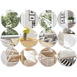 Weysat - Juego de 12 espejos redondos de acrílico para centros de mesa de 5 pulgadas, pegatinas autoadhesivas de pared para el hogar, boda, mesa, decoración de pared