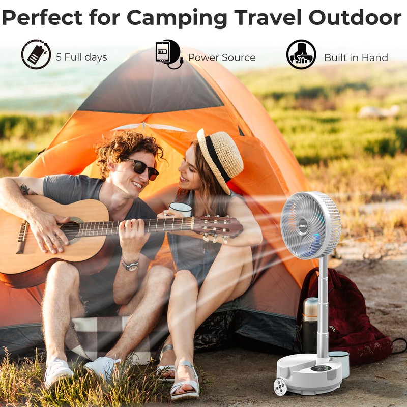 AddAcc 20000mAh Battery Operated Fan, Rechargeable Portable Fan, 112H Run,