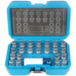 UTMALL 23pcs Wheel Lock Lug Nut Remover Kit Automotive Wheel Anti-Theft Screw Removal Key Socket Set with Adapter for VW