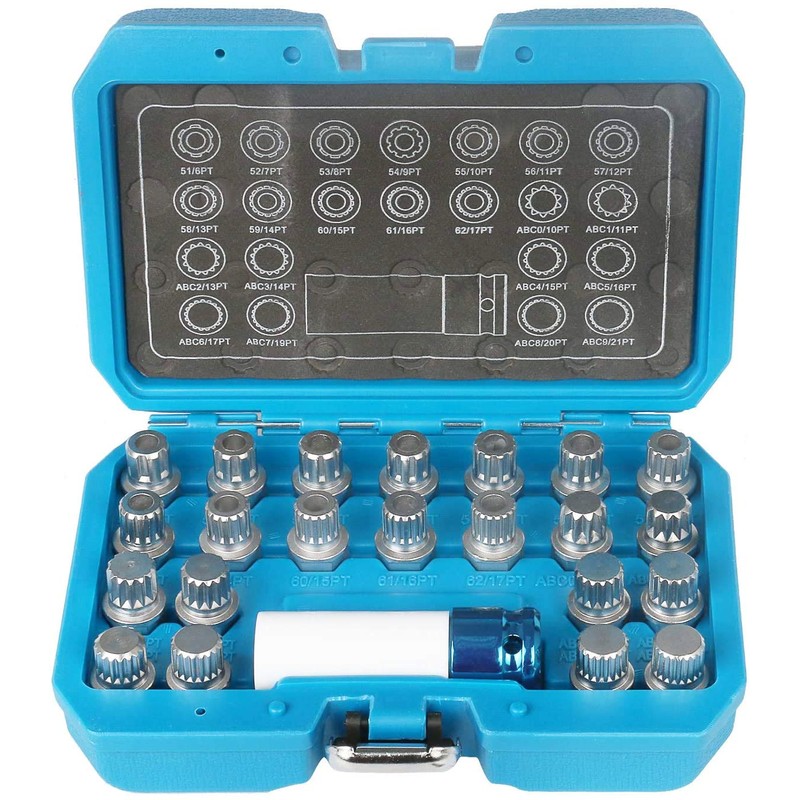 UTMALL 23pcs Wheel Lock Lug Nut Remover Kit Automotive Wheel