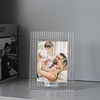 DONOUCLS Crystal Wedding Frame 5x7Inch of Keepsake Photo Frames, Crystal