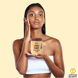 African Delights Cocoa Butter Body Lotion - Stretch Mark Cream for Pregnancy, Natural Cocoa Butter Cream for Body, Face & Hands, Skin Lotion, Body Lotion for Women & Men for Dry Skin (500ml)