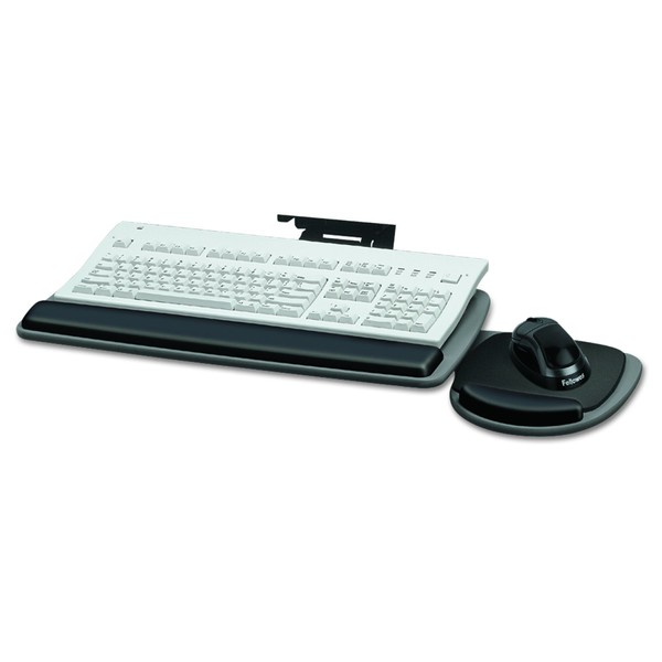 Fellowes 93841 Adjustable Standard Keyboard Platform, 20-1/4w x 11-1/8d, Graphite/Black,