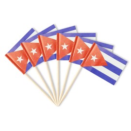 Cuba Flag Small Mini Cuban Flag Toothpicks for Party Appetizers, Cupcakes, Cakes, and Food, Perfect for National Holidays, Sports Events, and Themed Parties