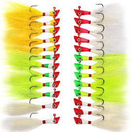 Shad Darts Crappie Jigs Head Bucktail Hair Jig for American Shads Crappie Bass Fishing Lures 1/16oz 1/8oz 1/32oz 1/4oz 25 Pack (Bucktail Shad Dart Jigs, 1/4 oz (7g)-25 Pack)