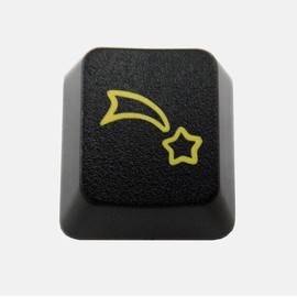 Black Falling Star Keycap Novelty Doubleshot Cherry MX Keycaps / Key cap