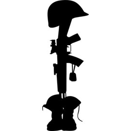 Soldier Remembrance Memorial Silhouette V!inyl Decal Sticker for Car/Window/Wall (Blue Gloss)