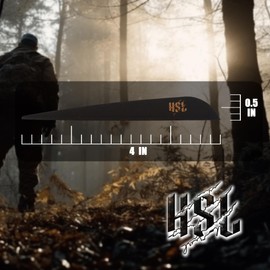 Hosolee 36 Pack Archery Fletches 4 Inch Arrows Vanes Plastic Fletching for DIY Shafts Hunting Targeting (Black+Logo)