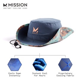 MISSION Cooling Bucket Hat- UPF 50, 3” Wide Brim, Cools When Wet (Sea Palm)