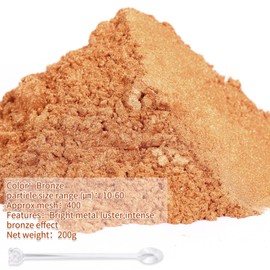 Mica Powder,7.05OZ（200g）,Bronze Mica Powder Pigment for Epoxy Resin，Lip Gloss，Paint，Dye，Soap Making，Nail Polish,Candle Making,Bath Bombs(Bronze)