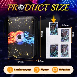 JIAWWAN Football Trading Card Album, Scrapbook Football Cards, Card Collection Album with 55 Pages 440 Cards, Trading Cards Album Football Small, Trading Folder Cards Football Book Trading Cards (B)