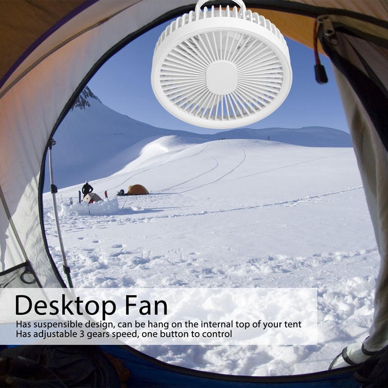 2 in 1 Desktop Fan ABS PP 4000mah 3 Gears