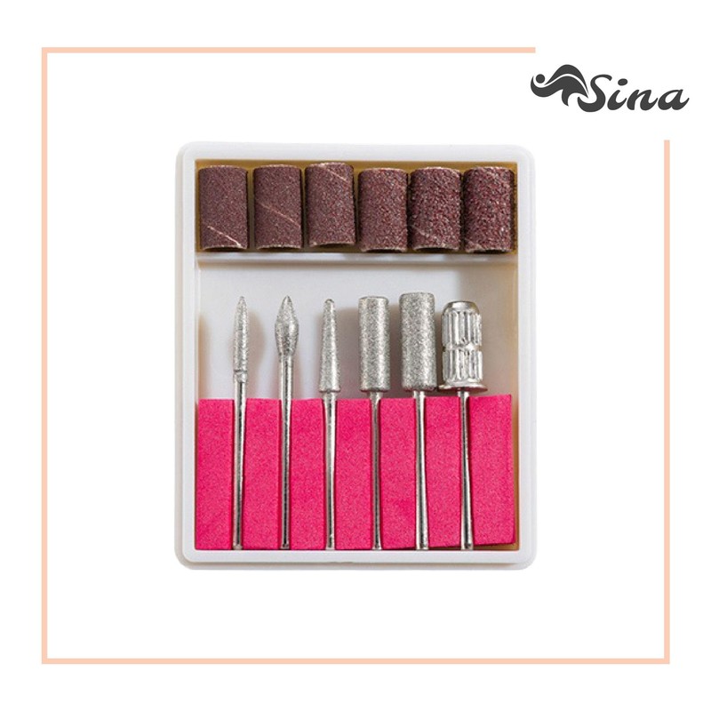 Sina Electric Nail Drill Bit Set Manicure Eco Line White