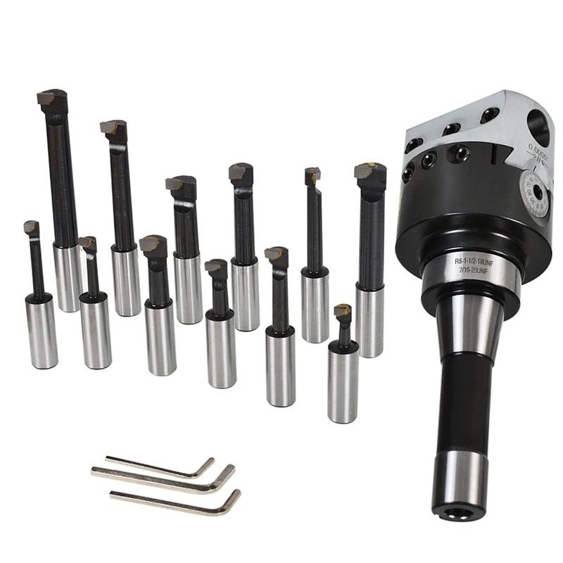 mitoharet 3In Boring Head R8 Shank 12-Pack 3/4In Carbide Boring
