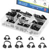 Glarks 70Pcs 8 Size Heavy Duty Black Double Gripping Nylon