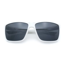 Locs Mens Gangster White Frame Sport Horn Rim Classic 90s Manly Sunglasses