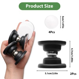 RV Magnetic Door Catch RV Door Holder Catches with Adhesives, Sturdy Stopper for RV Camper Trailer Motor Home Boat Compartments Cargo, Easy to Install(Black, 2 Pair)