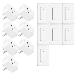 Remote Control Outlet,Greencycle 7PK Wireless Remote Control Outlet Plug,On/Off Light Switch Wall Mounted,500ft Range,15A 1500W Wireless Outlets for Household Appliances,No Wiring,White