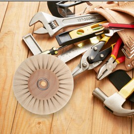 EXCEART Wheel Polishing Wooden Brush Round Rust Removal Brush Wax Polishing Brush Drill Grinding Attachment Brush Reusable Cleaning Brush for Corrosion and Scrubbing the Surface