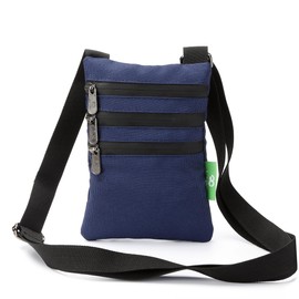 ECO CHIC Water Resistant Recycled Canvas Crossbody Phone Bag (Navy)