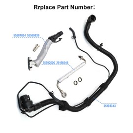 SecosAutoparts Turbo Oil Return Feed Hose Engine Turbocharger Compatible with Chevy Cruze Sonic Trax 2011-2019 Compatible with Buick Encore 2013-2019# 55569839 55592600 25198546 25193343 55568267