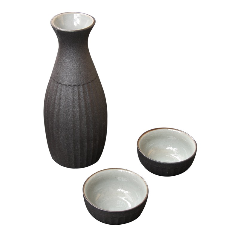 Yamako Pottery Sake Bottle and Cups set GuiNomi & Tokkuri
