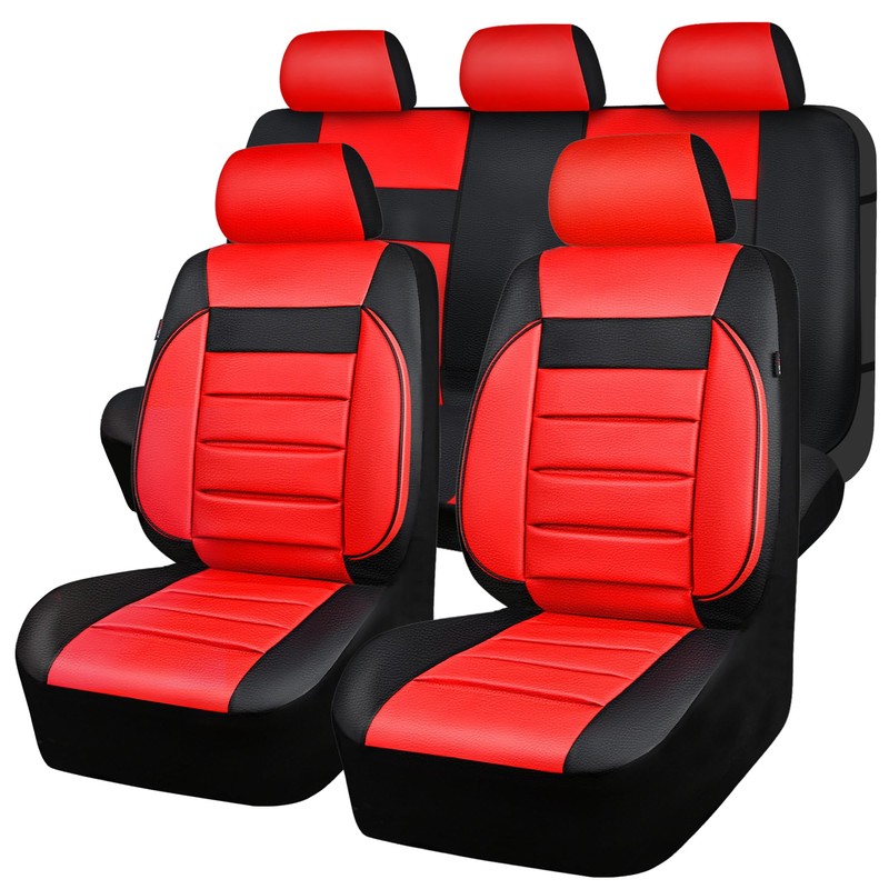 CAR PASS Leather Seat Covers Full Set Universal Water Resistant