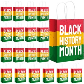 Jetec 18 Pcs Black History Month Gift Bags Juneteenth Treat Goodie Candy Paper Bags Black History Month Gift Wrap Bags Black History Party Decoration Supplies