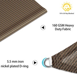 Coarbor 18'x18' Sun Shade Sail Outdoor Canopy Cover Rectangle Heavy Duty Shade Cloth for Backyard Yard Deck Patio Garden Outdoor, Brown