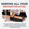 Culinary Couture Extra Large Black Bread Box for Kitchen Countertop