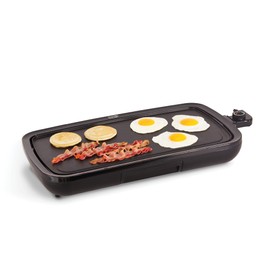 Dash Everyday Nonstick Electric Griddle for Pancakes, Burgers, Quesadillas, Eggs & other on the go Breakfast, Lunch & Snacks with Drip Tray + Included Recipe Book, 20in, 1500-Watt - Black