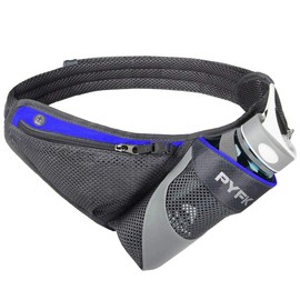 PYFK Running Belt Hydration Waist Pack with Water Bottle Holder for Men Women Waist Pouch Fanny Bag Reflective (Blue)