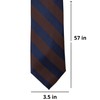 tiemart Striped Tie (Navy Blue and Brown)