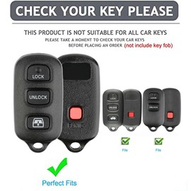 AIOEUOIA TPU for Toyota Key Fob Cover with Keychain Fit for Toyota Sequoia 2001-2008,1999-2009 4Runner Smart Key Fob Shell (For-Toyota-A-Black)